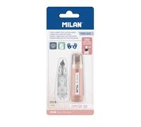 MILAN Blíster cinta correctora 5 mm x 6 m 1 recambio, serie 1918, rosa, BWM10478P