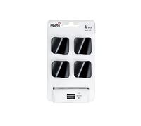 BLISTER CON 4 POMOS METÁLICOS PARA MUEBLE, CON ACABADO NEGRO MATE MOD.749 32x32mm REI