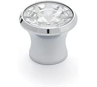 BLISTER CON 4 POMOS REDONDOS PARA MUEBLE FABRICADO EN CRISTAL ACABADO CROMO BRILLO - TRANSPARENTE MOD.943 Ø28mm REI