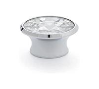 BLISTER CON 4 POMOS REDONDOS PARA MUEBLE FABRICADO EN CRISTAL ACABADO CROMO BRILLO - TRANSPARENTE MOD.943 Ø28mm REI