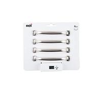 BLISTER CON 4 TIRADORES DE MUEBLE TIPO ASA FABRICADO EN ZAMAK ACABADO NÍQUEL BISÚ MOD.580 ENTREPUNTOS 96mm REI