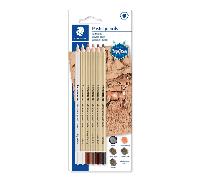BLISTER CON 6 LAPICES, COLORES: SEPIA CLARO, SEPIA OSCURO, OCRE OSCURO, SANGUINA SECA, BLANCO, ILUMINADOR STAEDTLER 100P-SBK6