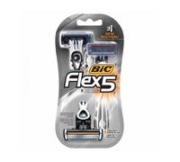 Blíster de 3 cuchillas con 5 hojas nano-tech con cabezal pivotante monodireccional y banda lubricante - esfera de metal - bic