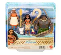 Mattel Disney Vaiana Set de 3 Muñecas Pequeñas y Accesorios | Muñecas articuladas pequeñas: Vaiana, Maui el semidiós y Abuela Tala, con Pua el cerdito, cangrejo y 2 accesorios, JLN21