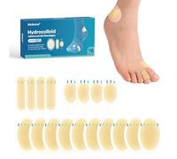 Blíster hidrocoloidal para pies, 18 vendas de gel blíster para pies, blíster cuñas para talón, dedos de los pies, prevención de ampollas para viajes, vendas resistentes al agua (Variety Pack)