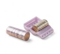 Blister Monedas - Pack de 100 Blister Monedas 2 euros Homologado - Contador/Clasificador de Monedas - Organizador Monedas - Cartuchos Porta Monedas - (25 Monedas por Blister - Capacidad 5000 Euros)