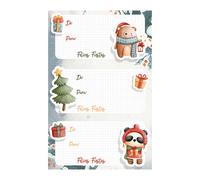 Blister pegatinas nombres 9 stickers navidad ositos