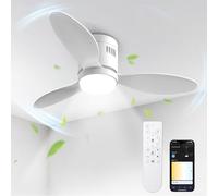 BLITZWILL Ventilador de Techo con Luz, Ø106cm Control App & Mando Ventiladores de Techo con Iluminación LED, 6 Velocidades, 3 Colores Regulables, 3 Aspas, Silencioso, Verano-Invierno, Temporizador