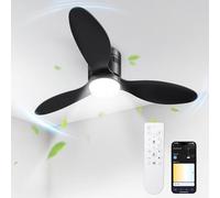 BLITZWILL Ventilador de Techo con Luz, Ø132cm Control App & Mando Ventiladores de Techo con Iluminación LED, 6 Velocidades, 3 Colores Regulables, 3 Aspas, Silencioso, Verano-Invierno, Temporizador