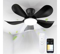BLITZWILL Ventilador de Techo con Luz, Ø66cm Control App & Mando Ventiladores de Techo con Iluminación LED, 6 Velocidades, 3 Colores Regulables, 5 Aspas, Silencioso, Verano-Invierno, Temporizador