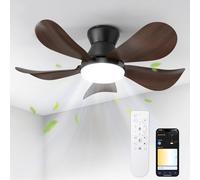 BLITZWILL Ventilador de Techo con Luz, Ø66cm Control App & Mando Ventiladores de Techo con Iluminación LED, 6 Velocidades, 3 Colores Regulables, 5 Aspas, Silencioso, Verano-Invierno, Temporizador