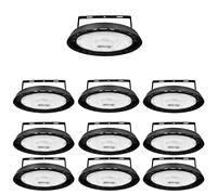 Blivrig 10PCS LED Lampara Industrial Techo 200W UFO Blanco Frío 6500K Con Soporte, 20000LM Alto Campana Luz Interior, 216 Focos LED Impermeable IP65, para Naves, Muelle, Fábricas, Almacén, Aeropuerto