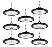 Blivrig Naves Industriales LED 200W, UFO Lámpara Alta Bahía, 20000LM Campana LED Industrial, 6500K Iluminación Impermeable IP65, para Fábricas, Aeropuerto, Patio, Restaurante (8PCS, 200W)