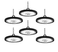 Blivrig Naves Industriales LED 300W, UFO Lámpara Alta Bahía, 30000LM Campana LED Industrial, 6500K Iluminación Impermeable IP65, para Fábricas, Aeropuerto, Patio, Restaurante (6PCS, 300W)