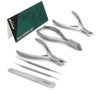 Blizzard Set de Podología Profesional 5 Piezas - Kit Pedicura para Uñas Gruesas y Encarnadas - Herramientas de Acero Inoxidable con Cortaúñas Alicates Cortacutículas Lima Elevador Podología Completo