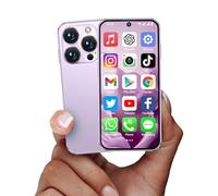 BLKE Mini teléfono inteligente 4G mejorado desbloqueado de 3.9 pulgadas, pantalla completa HD de 1950 mAh, Android 12, SIM dual 3 GB + 32 GB, teléfono celular pequeño 4G más pequeño del mundo para