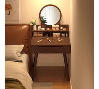 Bllhl Espejo De Maquillaje De con Escritorio Tocador, Cajones para Niñas Pequeñas El Área Almacenamiento Plana Y Espaciosa Permite Un Fácil Acceso A Los Artículos (Nuez,1 cajón)