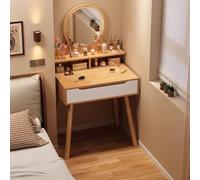 Bllhl Espejo De Maquillaje De con Escritorio Tocador, Cajones para Niñas Pequeñas El Área Almacenamiento Plana Y Espaciosa Permite Un Fácil Acceso A Los Artículos (Madera,1 cajón)