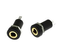 BLLNDX Conector de montaje en panel estéreo de 3,5 mm 2 unids 3,5 mm 1/8 pulgadas mini hembra estéreo montaje en panel de soldadura auricular conector zócalo