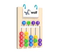 blloocod Bloques de Letras, Juguetes Educativos, Juegos de Palabras Visuales para Niños Y Niñas a Partir de 3 años, Juego de Mesa con Tarjetas Didácticas del Alfabeto, Tablero de Madera