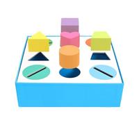 blloocod Caja de Clasificación de Formas y Colores, Juguete de Madera Educativo con 9 Agujeros y Bloques Geométricos para Niños 1-3 Años