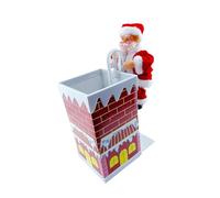 blloocod Chimenea Eléctrica de Escalada de Papá Noel, Juguete Navideño Decorativo con Música, Altura 20cm (8 Pulgadas), Material PVC y Felpa