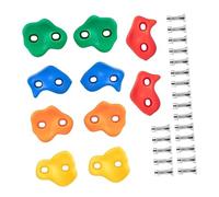 blloocod Presas de Escalada para Niños 10 Piezas, Kit de Piedras de Escalada con Doble Orificio, PP y Acero al Carbono, para Muro de Escalada Interior y Exterior