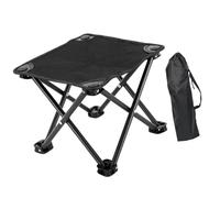 blloocod Taburete de Campamento Portátil Plegable - Silla Plegable Multifunción de Reposapiés para Jardín, Viajes y Parque, Acero y Abedul- Negro