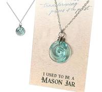 Blluoy Pendientes en espiral de vidrio reciclado, colgantes de tarro de masón reciclados, aretes de gota hechos a mano, joyería de playa, regalos inspiradores para mujeres, mamá, hermana, Talla única