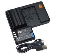 BLM-1 Paquete de baterías de Litio (2 Paquetes) y Cargador Dual Compatible con Olympus PS-BLM1 PS-BLM5 BLM5 y Olympus C-8080 C-8080 Wide Zoom E-3 E-300 E-5 E-500 E-510 E-520 Cámara
