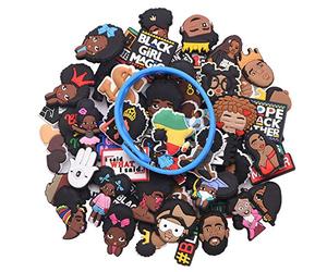 BLM Black Lives Matter - Dijes para zapatos de PVC para mujeres y hombres, decoración africana negra de la historia, zuecos, accesorios, regalos, Caucho, PVC