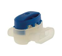 BLM Conectores impermeables de 3 vías cables rígidos de 0,5-1,5 mm², azules, paquete de 5, sin sistema de pelado, gel de sellado automático, carcasa transparente, 600 V/15 A