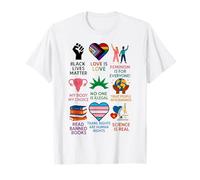 BLM Human Rights Feminism Trans Science Books LGBTQ Kindness Camiseta