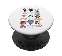 BLM Human Rights Feminism Trans Science Books LGBTQ Kindness PopSockets PopGrip Adhesivo