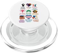BLM Human Rights Feminism Trans Science Books LGBTQ Kindness PopSockets PopGrip para MagSafe