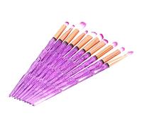 Blmirror 10Pcs Diamond Handle Makeup Brushes Set Crystal Spiral Handle Foundation Blending Powder Powder Brush Brush Cosmetic Tools-