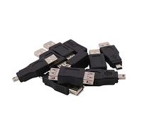 Blmirror 10Pcs OTG 5 Pin F/M Mini Adaptador de Cambiador Convertidor USB Macho a Hembra Micro-USB