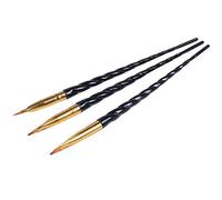 Blmirror 3Pcs / Conjunto Tornillo Del Arte Del Clavo Hilo Acrílico Uv Gel Extensión Cepillo De Pintura Del De Diseño Herramienta De Manicura Pluma De Dibujo Negro