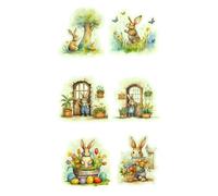 Blmirror 6 Piezas Lindas CalcomaníAs Luminosas de Pared Adorable Conejo NiñOs HabitacióN DecoracióN de Pared Etiqueta Engomada, DecoracióN del Hogar,B