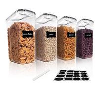 Blmirror Juego de Contenedores de Almacenamiento de Cereales de 4 Piezas, Contenedores de Almacenamiento de Alimentos HerméTicos PP 2.5L para Cereales, Bocadillos y AzúCar