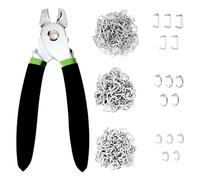 Blmirror Kit de Alicates para Anillos Cerdo con 270 Uds. Anillos de Acero Galvanizado 3/4 Pulgadas,1/2 Pulgadas y 3/8 Pulgadas,Kit Alicates Anillos Cerdo para Manualidades y Embolsado DIY