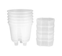Blmirror Macetas de PláStico Transparente de 6 Pulgadas para JardíN, Maceteros con Riego AutomáTico, Paquete de 5 Macetas de PláStico para Vivero con DepóSito Profundo
