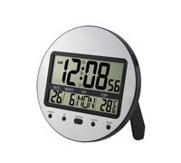 Blmirror Reloj Despertador con Calendario Digital de Pared o Escritorio, con Ajuste Automático, Funciona con Pilas, 12 o 24 Horas, para Mesita de Noche de Dormitorio, Color Negro