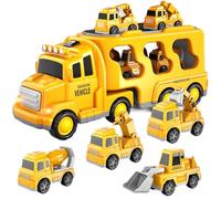 BLmukce Dinosaurier Transporter LKW für Kinder 3-8 Jahre - Transformierbar in Dino mit 10 Die Cast Rennwagen, Tragbares Spielzeug Auto Set mit Aufbewahrung für Jungen & Mädchen