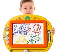 BLmukce Pizarra mágica magnética XL para niños, pizarra para colorear con sello y bolígrafo, juguete educativo y tamaño de viaje, regalo para niños y niñas a partir de 1, 2 y 3 años (amarillo)