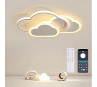 BLMYL Plafonnier LED pour enfants 48W, 62 CM Lámpara de techo LED Regulable con Control Remoto 3000-6000K, Plafón Led Techo Lámpara LED de Nubes Luces para Dormitorio de bebé