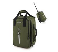 Blnbag M7 - Trolley de cabina 40×20×25 cm impermeable, maleta de mano ligera 20L para vuelos de Ryanair, bolsa de avión 2 ruedas y compartimento acolchado para portátil, color verde oscuro