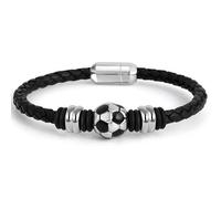 BLNC Pulsera de Fútbol de Cuero Trenzado con Tarjeta de Regalo para Niños, Regalo de Cumpleaños Navidad Graduación (Estilo 3)