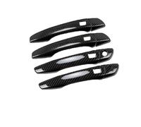 BLNETU Accesorios Cubierta Manija Puerta Coche Pegatinas Fibra Carbono Para Citroen Para Berlingo K9 Para Peugeot Para Partner Para Rifter 2019-2022(4Handle 4 Buttons)