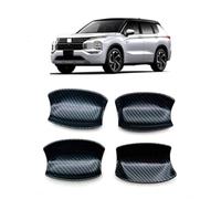 BLNETU Para Mitsubishi Para Outlander 2022 2023 Parte Exterior Del Coche Manija Puerta Cubierta Cuenco ABS Fibra De Carbono Cromo 4 Uds(Fibra de carbon)